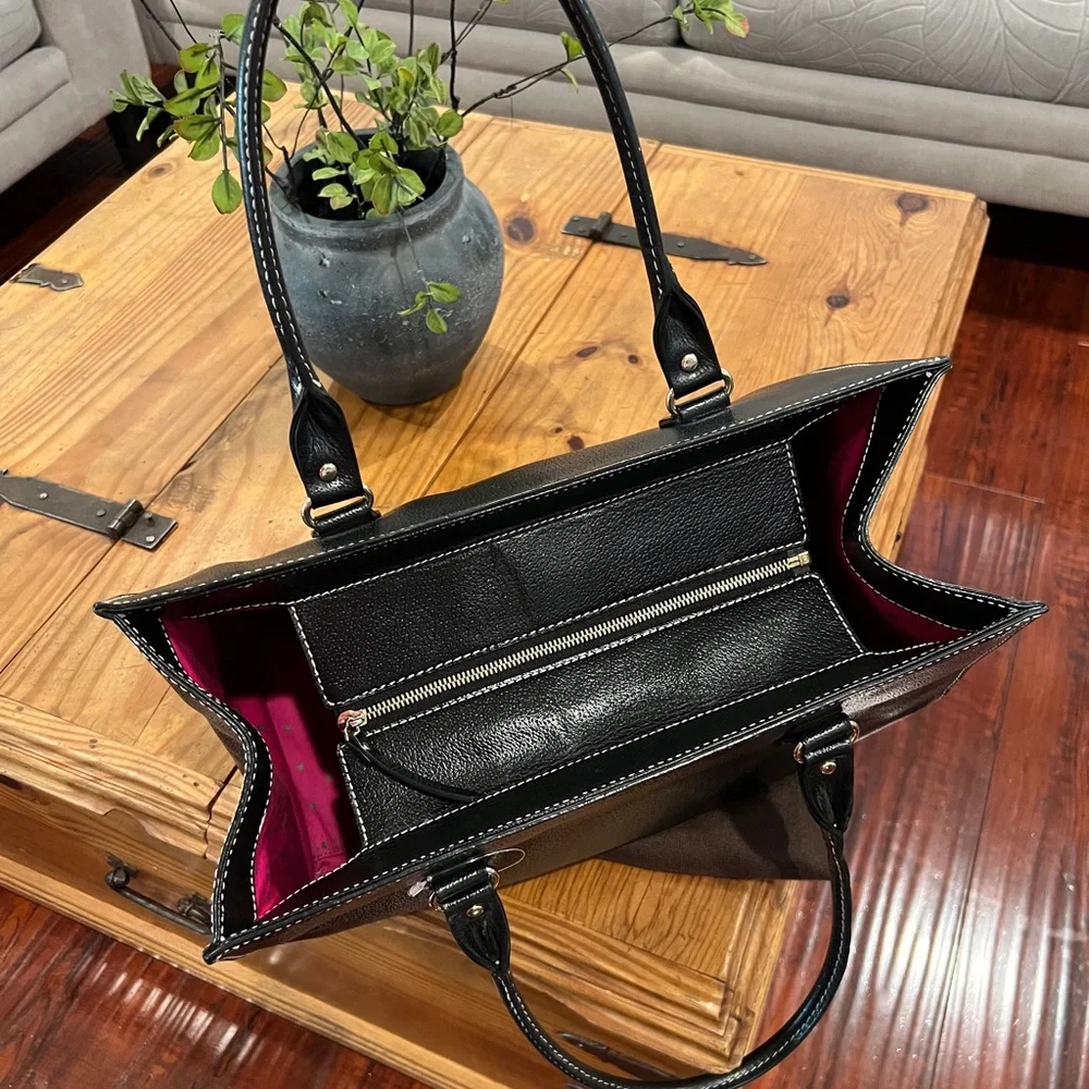 kate spade Black Leather Top-Handle Satchel